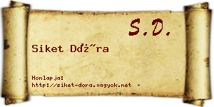 Siket Dóra névjegykártya